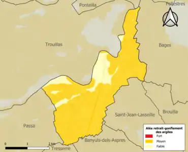 Carte des zones d'aléa retrait-gonflement des argiles.