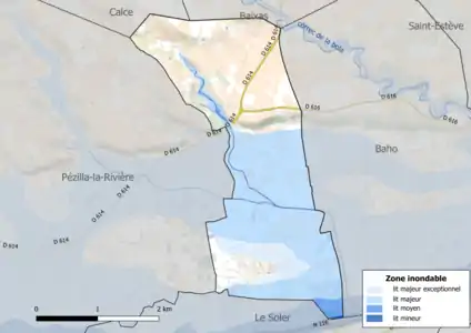 Carte des zones inondables.