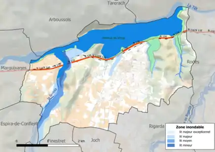 Carte des zones inondables.