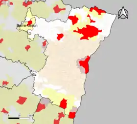 Localisation de l'aire d'attraction de Sarre-Union dans le département du Bas-Rhin.