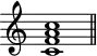 
\header {
  tagline = ##f
}
\score {
  \new Staff \with {
    \remove "Time_signature_engraver"
  }
  \relative c'' {
    \key c \major
    \time 9/1
    \tempo 1 = 60
    \autoBeamOff
    \clef treble
    \override Rest #'style = #'classical
      << c,1 f a c >>
    \bar "||"
  }
  \layout {
    \context {
      \Score
      \remove "Metronome_mark_engraver"
    }
  }
  \midi {}
}
