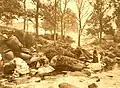 Les lavandières. Le Grand Pont. Le Faouët (photographie de Philippe Tassier, entre 1908 et 1912).