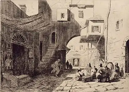 Une rue à Beyrouth Syrie, 1863, eau-forte (21,3x29,2)