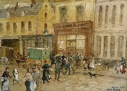 Aux Sœurs de Charité, février 1916, aquarelle, collection privée.