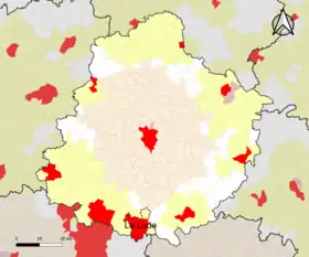 Localisation de l'aire d'attraction du Lude dans le département de la Sarthe.