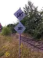 Signalisation marquant la fin du réseau ferroviaire belge PK 88,7