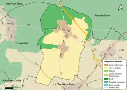 Carte de l'occupation des sols de la commune.