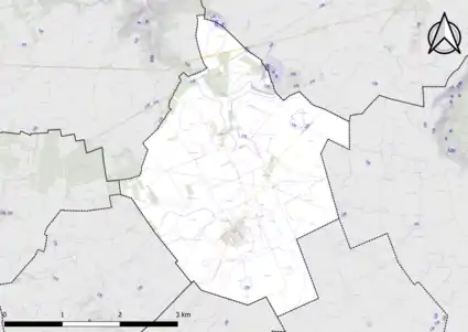 Carte montrant en couleurs le relief d'une commune