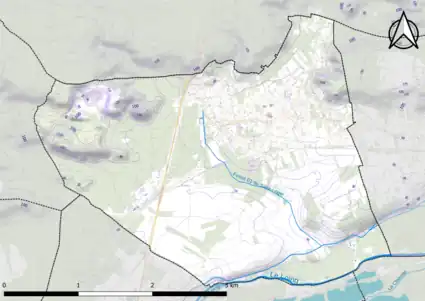 Carte montrant en couleurs le relief d'une commune