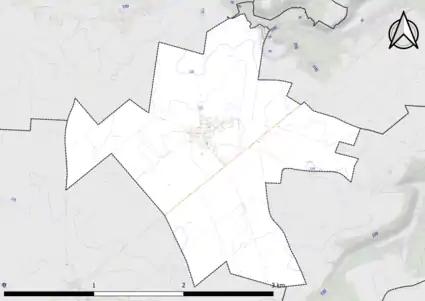 Carte montrant en couleurs le relief d'une commune