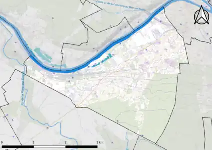 Carte montrant en couleurs le relief d'une commune