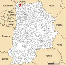 Localisation dans le département de Seine-et-Marne.