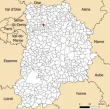 Localisation dans le département de Seine-et-Marne.