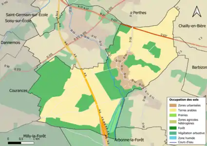 Carte de l'occupation des sols de la commune.