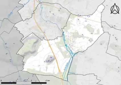 Carte montrant en couleurs le relief d'une commune