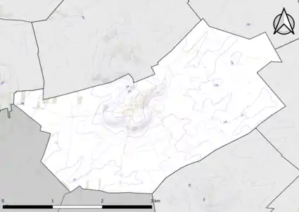 Carte montrant en couleurs le relief d'une commune