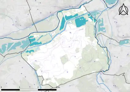 Carte montrant en couleurs le relief d'une commune