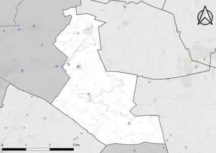 Carte montrant en couleurs le relief d'une commune