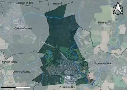 Carte orhophotogrammétrique de la commune.