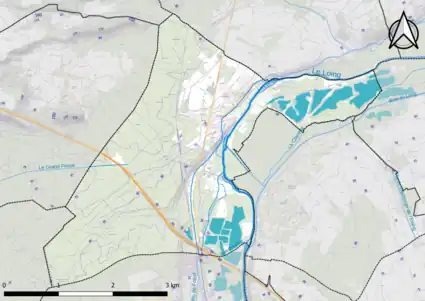 Carte montrant en couleurs le relief d'une commune