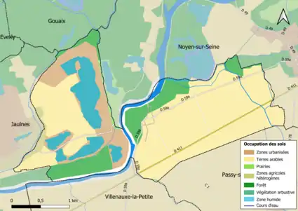 Carte des infrastructures et de l'occupation des sols en 2018 (CLC) de la commune.