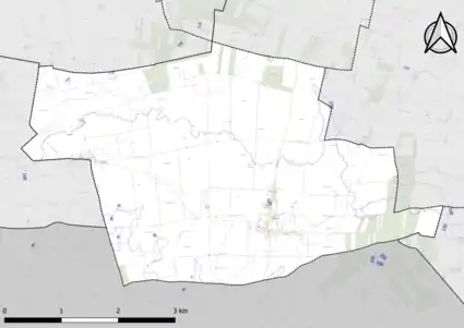 Carte montrant en couleurs le relief d'une commune