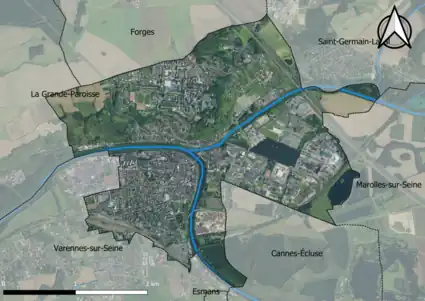 Carte orhophotogrammétrique de la commune.