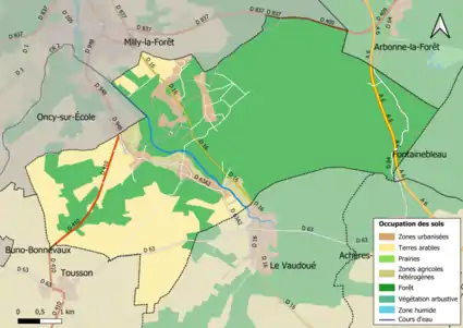 Carte de l'occupation des sols de la commune.