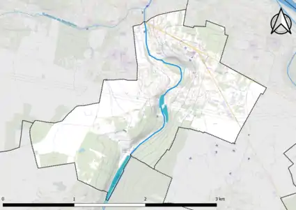 Carte montrant en couleurs le relief d'une commune