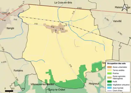 Carte des infrastructures et de l'occupation des sols en 2018 (CLC) de la commune.