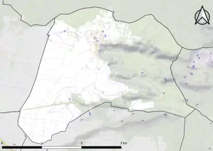 Carte montrant en couleurs le relief d'une commune