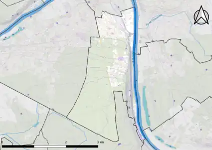 Carte montrant en couleurs le relief d'une commune