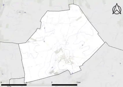 Carte montrant en couleurs le relief d'une commune