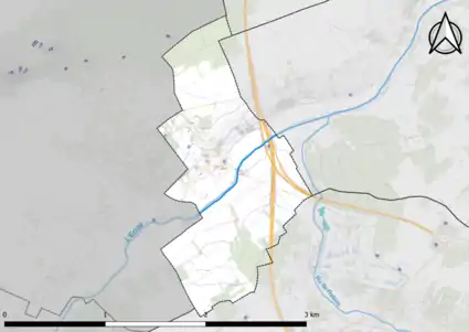 Carte montrant en couleurs le relief d'une commune