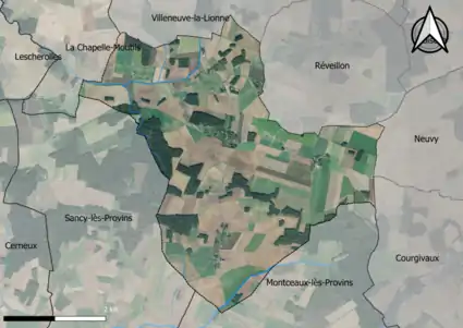 Carte orhophotogrammétrique de la commune.