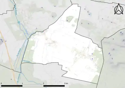 Carte montrant en couleurs le relief d'une commune