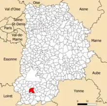 Localisation de Saint-Pierre-lès-Nemours dans le département de Seine-et-Marne.
