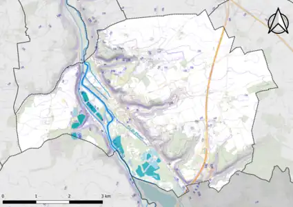 Carte montrant en couleurs le relief d'une commune