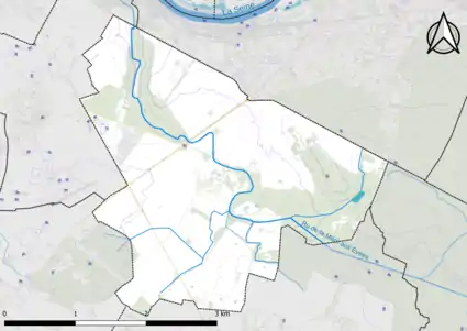 Carte montrant en couleurs le relief d'une commune