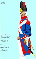 grenadier du 77e régiment d’infanterie de ligne de 1791 à 1792