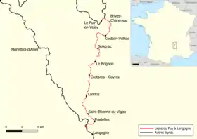 Voir la carte de la ligne.