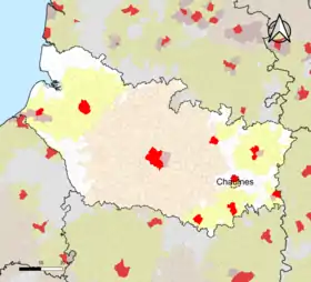 Localisation de l'aire d'attraction de Chaulnes dans le département de la Somme.