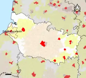 Localisation de l'aire d'attraction de Friville-Escarbotin dans le département de la Somme.