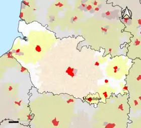 Localisation de l'aire d'attraction de Montdidier dans le département de la Somme.