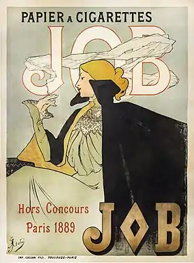 Affiche pour le papier à cigarette JOB (1896) par Jane Atché.