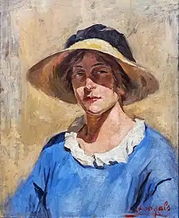 Autoportrait au chapeau de paille.