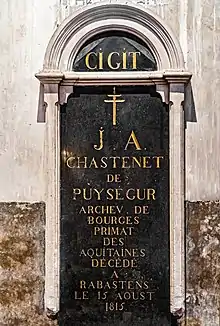 Tombe de Jean Auguste de Chastenet de Puységur