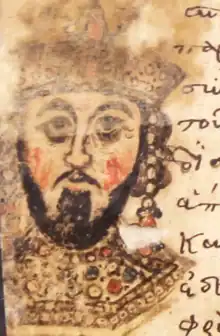 Le portrait d'un homme dans un manuscrit