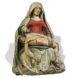Vierge de pitié de l'église de Saint-Jean de Puycheval (XVIIe siècle).