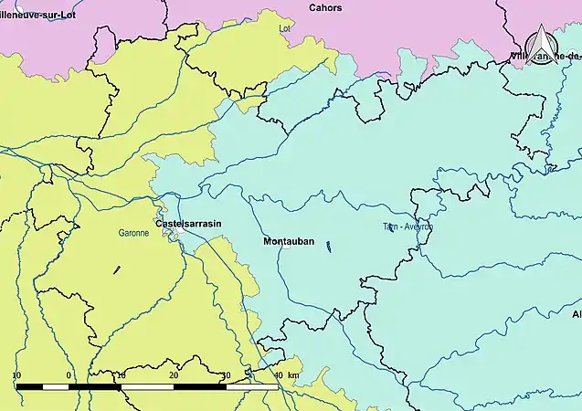 Le département est découpé en deux sous-bassins administratifs « Garonne » et « Tarn-Aveyron ».